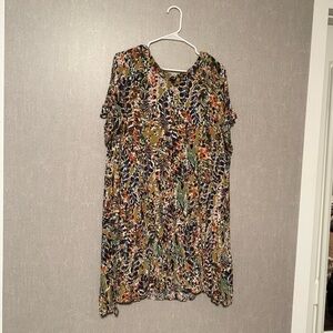 Chic Soul Colorful Leaf Print Dress